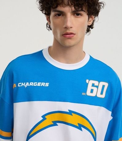 Remera Boxy en Algodón con Estampa y Lettering Los Angeles Chargers 4