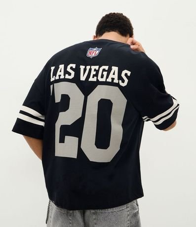 Remera Oversized en Algodón con Estampado Raiders NFL