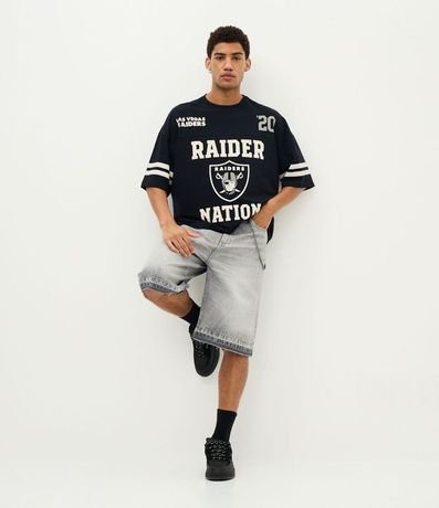 Remera Oversized en Algodón con Estampado Raiders NFL 3