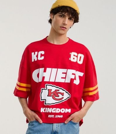 Remera Boxy en Algodón con Estampa Lettering Chiefs 1