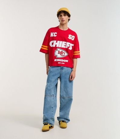 Remera Boxy en Algodón con Estampa Lettering Chiefs 2