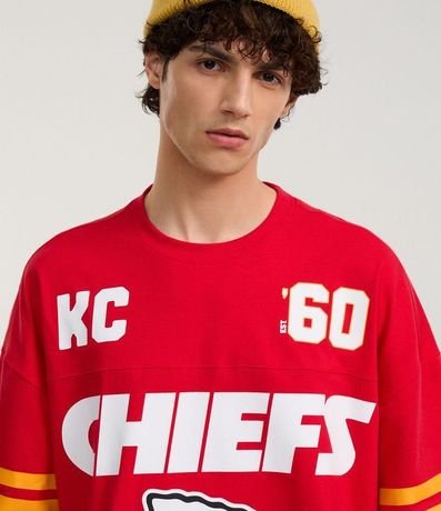 Remera Boxy en Algodón con Estampa Lettering Chiefs 4