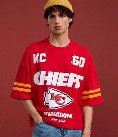 Remera Boxy en Algodón con Estampa Lettering Chiefs 5