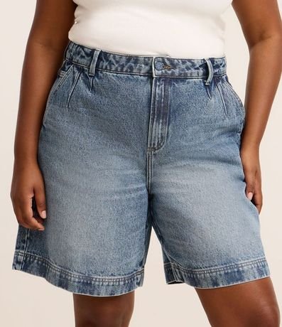 Bermuda en Jeans con Pences y Bajo Larga Curve & Plus Size 2
