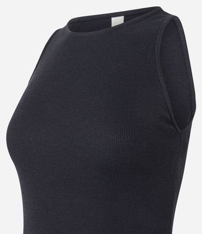 Vestido en Cotton con Textura Acanalada y Bordado Palmeras 8