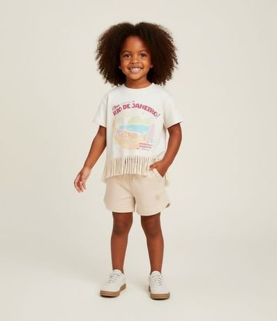 Short Infantil en Modal con Estampa Localizada - Talle 1 a 6 años