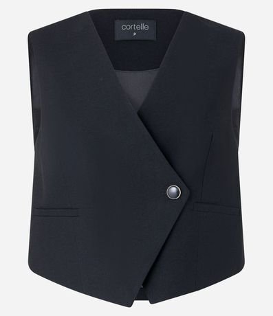 Chaleco Alfaiatado en Viscosa con Escote V Traspasado 5