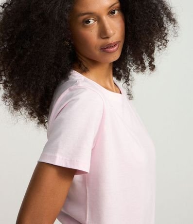 Blusa Alargada Básica en Algodón con Cuello Redondo y Manga Corta 5