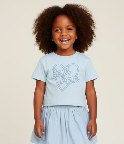 Blusa Infantil con Estampa de Corazón y Lettering - Talle 1 A 5 años