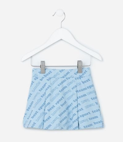 Short Pollera Infantil con Pliegues y Estampa Lettering - Talle 1 A 5 años 2