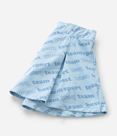 Short Pollera Infantil con Pliegues y Estampa Lettering - Talle 1 A 5 años 5