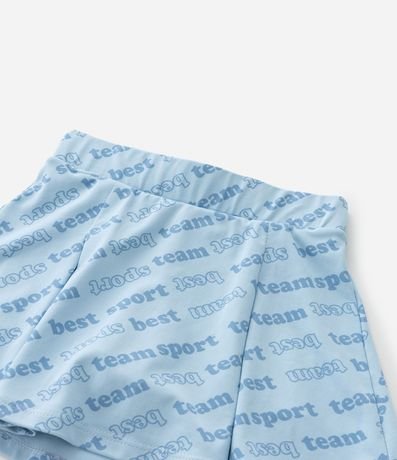 Short Pollera Infantil con Pliegues y Estampa Lettering - Talle 1 A 5 años 6