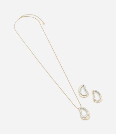 Conjunto de Collar y Caravana con Forma Orgánica Bicolor 2