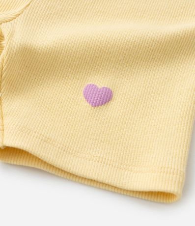 Bermuda Infantil en Rib con Estampa Localizada de Corazón - Talle 1 a 6 años 4