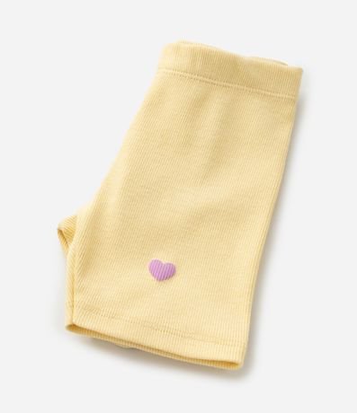 Bermuda Infantil en Rib con Estampa Localizada de Corazón - Talle 1 a 6 años 6