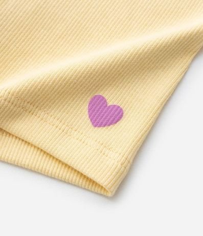 Bermuda Infantil en Rib con Estampa Localizada de Corazón - Talle 1 a 6 años 7