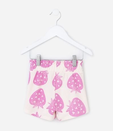 Short Clochard Infantil con Estampa Morangos - Tam1 a 6 años 2