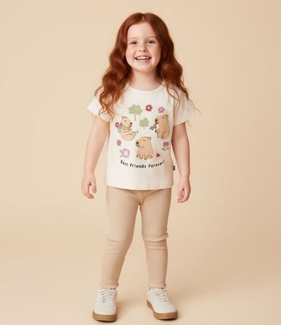 Pantalón Legging Infantil en Rib con Frufru - Talle 1 a 6 años