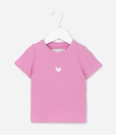 Blusa Infantil Acanalada con Bordado de Corazón - Talle 1 a 6 años 2