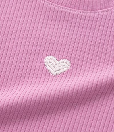 Blusa Infantil Acanalada con Bordado de Corazón - Talle 1 a 6 años 6