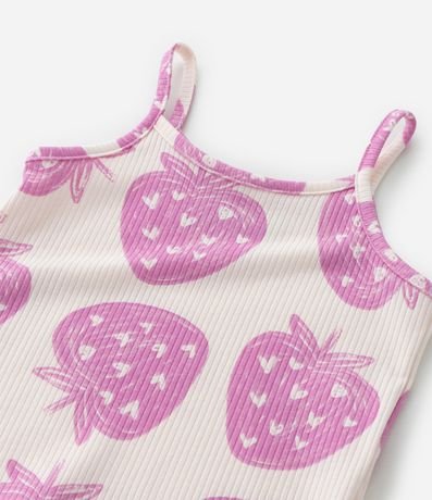 Musculosa Infantil Acanalada con Estampa Frutillas - Talle 1 a 6 años 6
