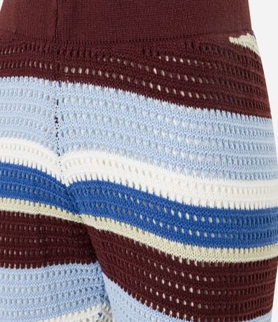 Pantalón Flare en Punto con Efecto Ganchillo y Rayas Variadas 9