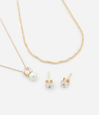 Conjunto de Collar Capas con Colgante y Caravana Punto de Luz