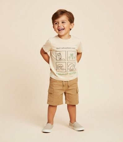 Remera Infantil con Estampa Playa en Relieve - Talle 1 a 6 años