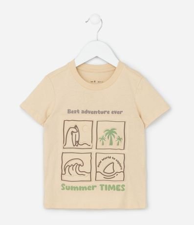 Remera Infantil con Estampa Playa en Relieve - Talle 1 a 6 años 2