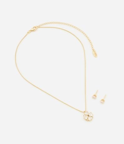 Conjunto de Collar con Colgante de Trevo de Cuatro Hojas y Caravana Ponto de Luz 2