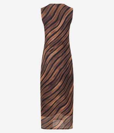 Vestido Recto en Tule con Estampa Abstracta 9