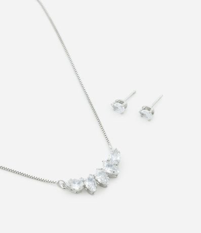 Conjunto de Collar con Zirconia y Caravanas Punto de Luz 1