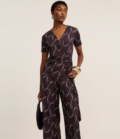 Mono en Microfibra con Estampado Geométrico y Lazo 2