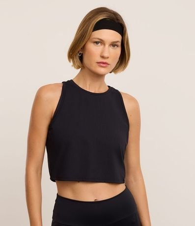 Musculosa Box Deportiva en Microfibra Texturizada con Recorte en la Espalda