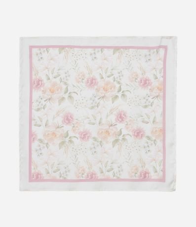 Pañuelo Cuadrado en Satén con Estampa Floral 2