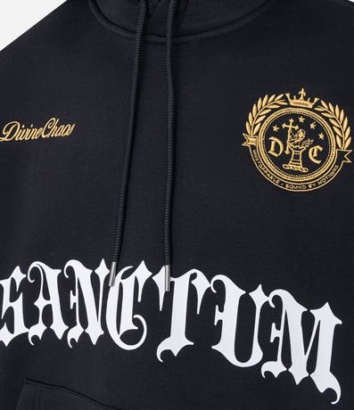 Saco Boxy en Algodón con Felpa y Estampa Lettering con Bordados Delanteros. 7