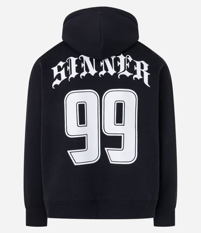 Saco Boxy en Algodón con Felpa y Estampa Lettering con Bordados Delanteros. 9