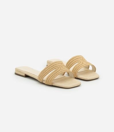 Sandalia Plana con Tira en H y Efecto Ráfia 2