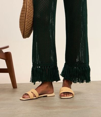 Sandalia Plana con Tira en H y Efecto Ráfia 3