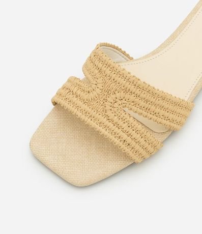 Sandalia Plana con Tira en H y Efecto Ráfia 4