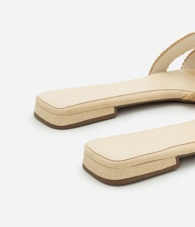 Sandalia Plana con Tira en H y Efecto Ráfia 5