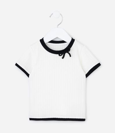 Blusa Infantil en Rib con Lazo - Talle 1 a 6 años 2