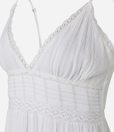 Vestido Evasê Corto en Viscosa Texturizada con Bretel Fino 8