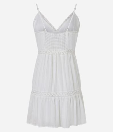 Vestido Evasê Corto en Viscosa Texturizada con Bretel Fino 9