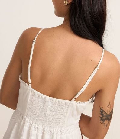 Vestido Evasê Corto en Viscosa Texturizada con Bretel Fino 5