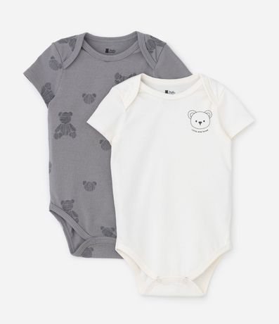 Kit 02 Bodies Infantiles con Estampa Ositos - Talle 0 a 18 meses 1