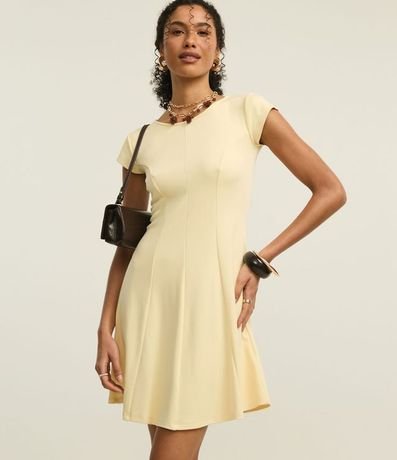 Vestido Corto en Punto Roma con Recortes 1