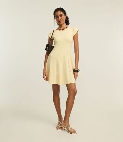 Vestido Corto en Punto Roma con Recortes 2