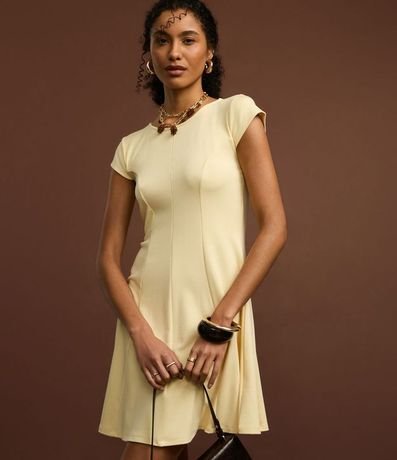 Vestido Corto en Punto Roma con Recortes 5