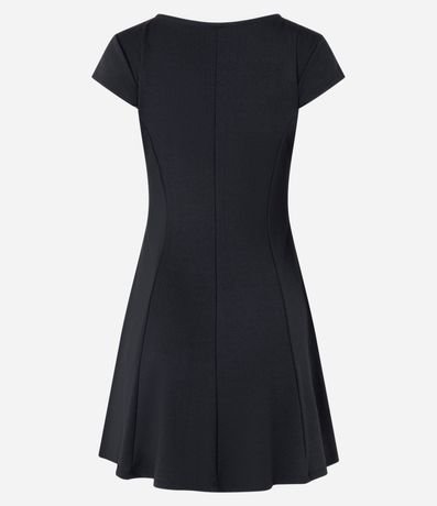 Vestido Corto en Punto Roma con Recortes 7